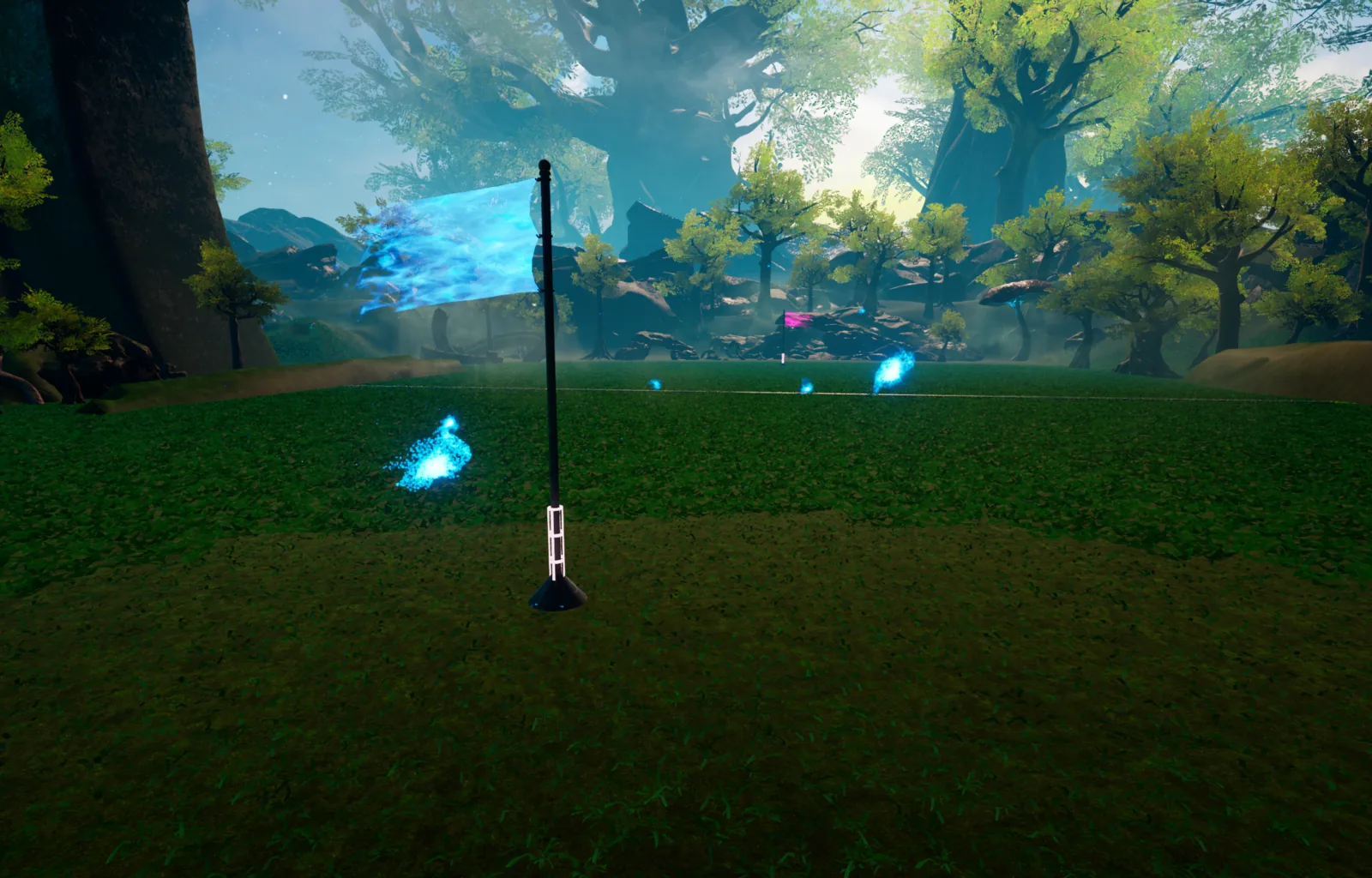 Fantasy Forest arena with tall trees and open meadows