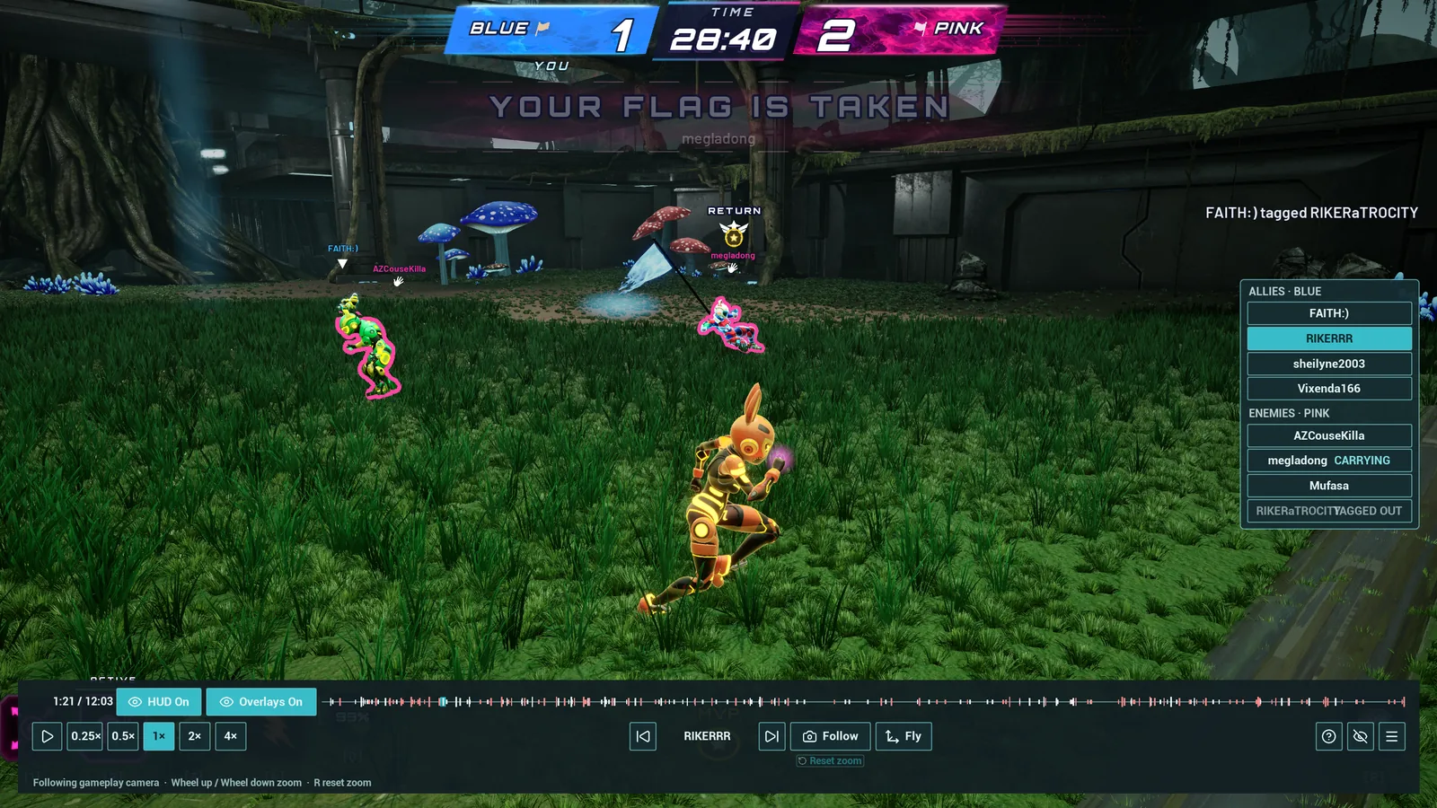 Match Theater replay controls over a recorded match